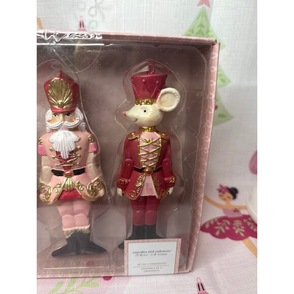 Cupcakes and Cashmere Pink Christmas Ballerina & Nutcracker Ornaments Set - Picture 4 of 5